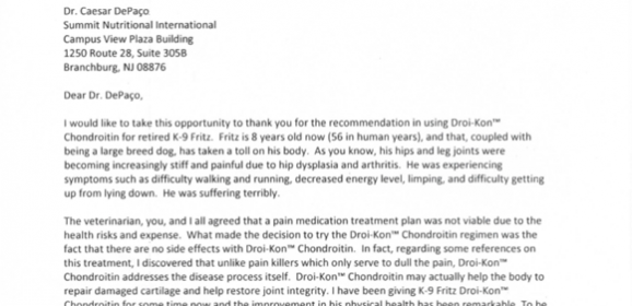 HTPD Patrolman Endorses Droi-Kon™ Chondroitin Sulfate