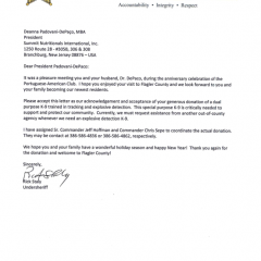 Flagler County Sheriff’s Office Thanks Summit Nutritionals International™